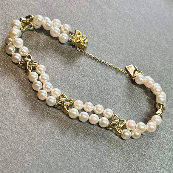 Mikimoto Estate Akoya Pearl Bracelet 18k Gold 5.1 mm Certified $4,950 210634 - Picture 8 of 9